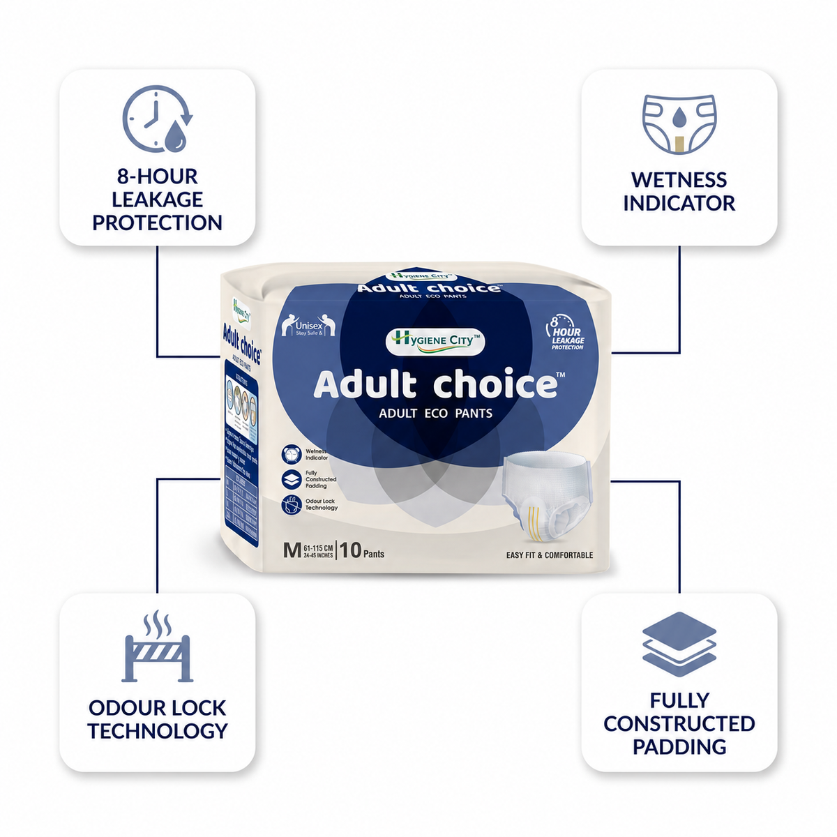 Hygiene City™ Adult Choice Unisex Adult Diaper Pants