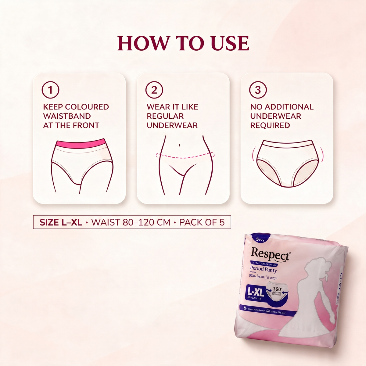 Hygiene City™ Respect Overnight Disposable Period Panties